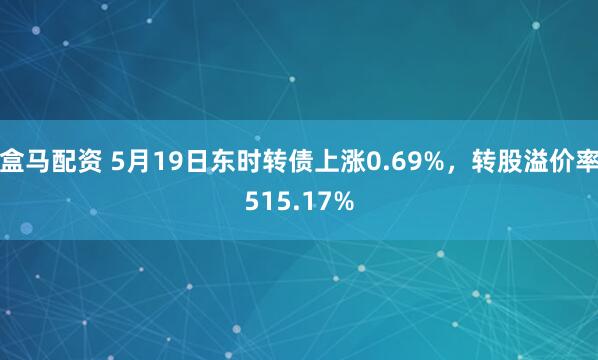 盒马配资 5月19日东时转债上涨0.69%，转股溢价率515.17%