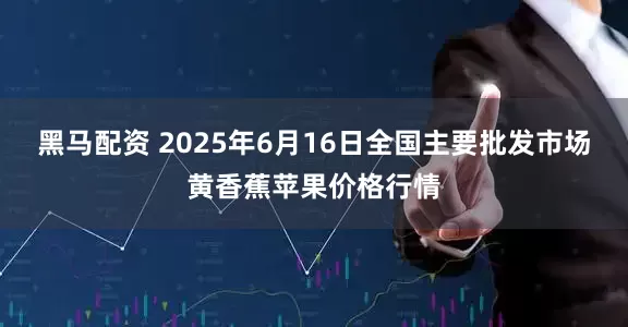 黑马配资 2025年6月16日全国主要批发市场黄香蕉苹果价格行情