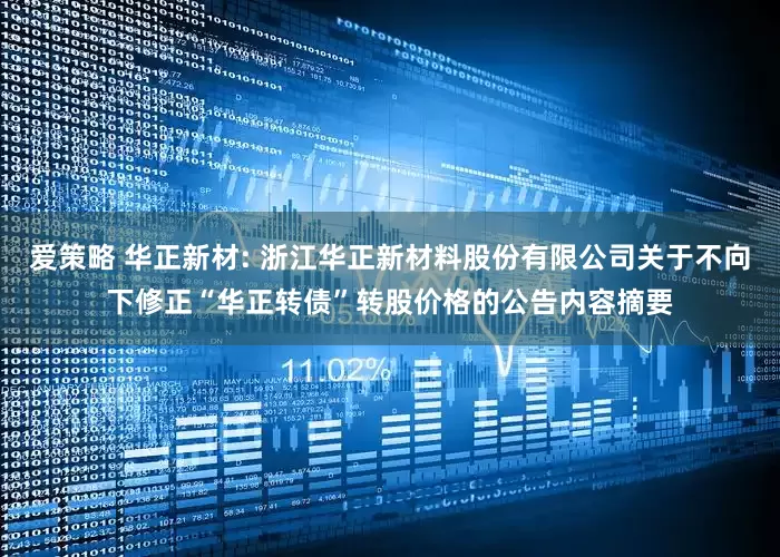 爱策略 华正新材: 浙江华正新材料股份有限公司关于不向下修正“华正转债”转股价格的公告内容摘要